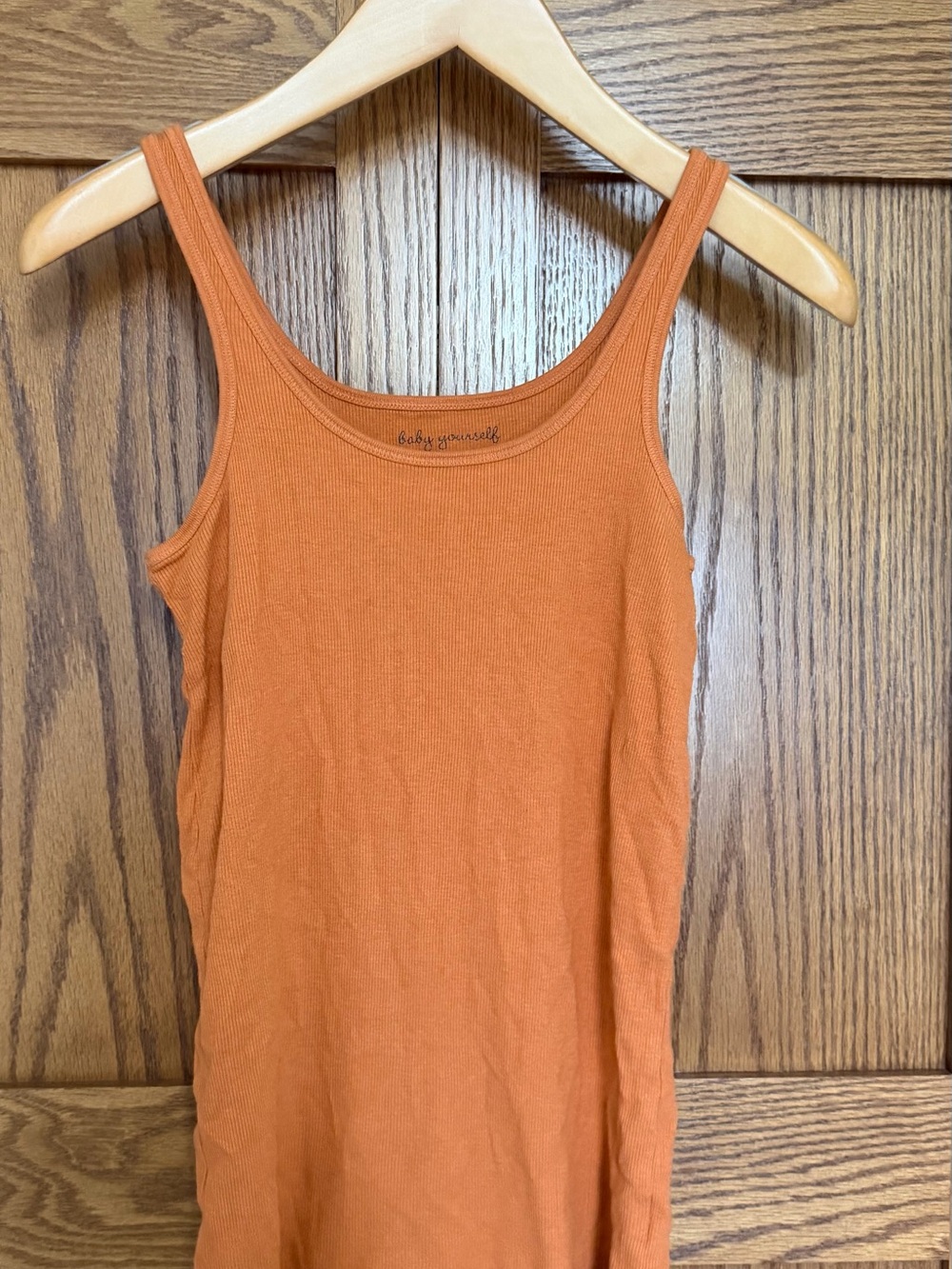 Mimi Maternity Orange Ribbed Tank Top